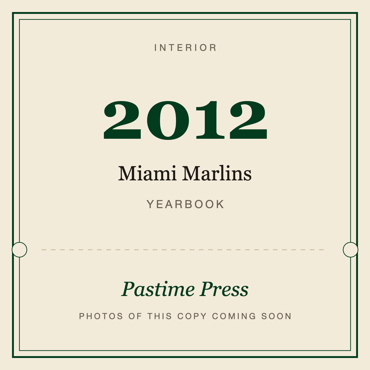 2012 Miami Marlins Yearbook, interior