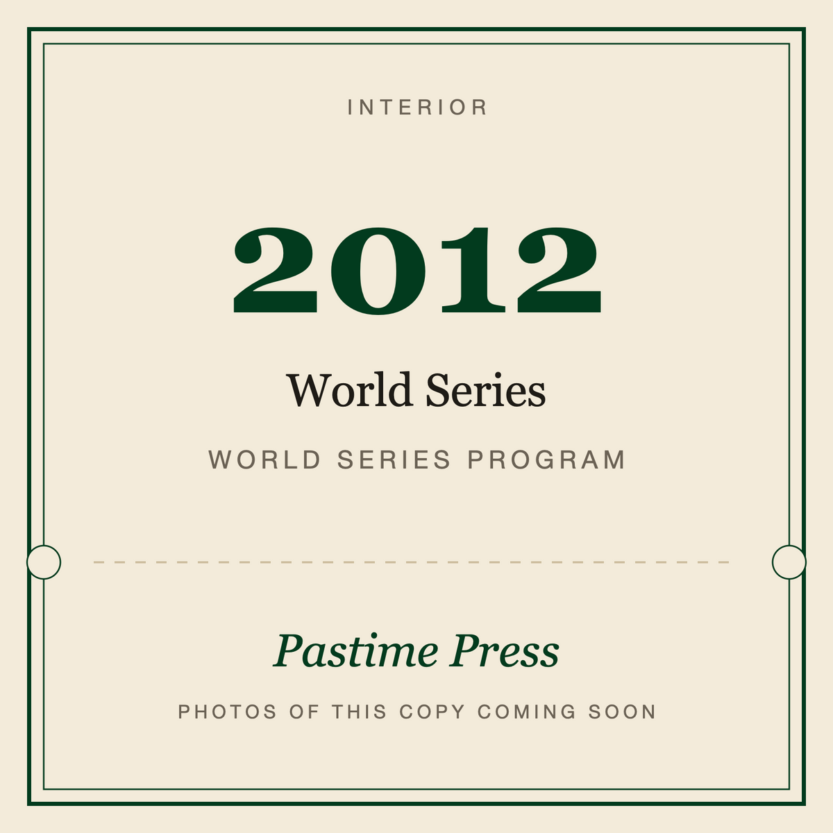 2012 World Series Program, interior
