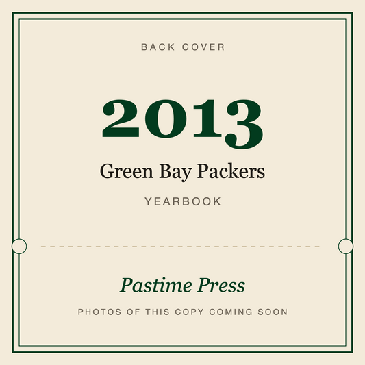 2013 Green Bay Packers Yearbook, back cover