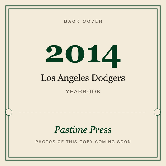 2014 Los Angeles Dodgers Yearbook, back cover