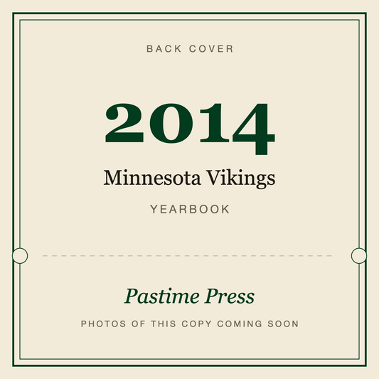 2014 Minnesota Vikings Yearbook, back cover
