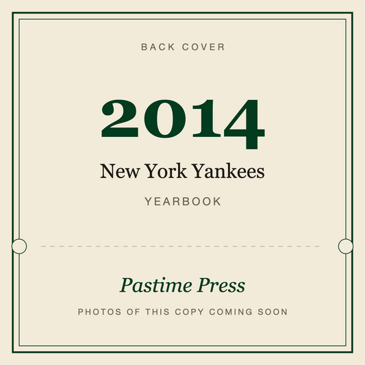 2014 New York Yankees Yearbook, back cover