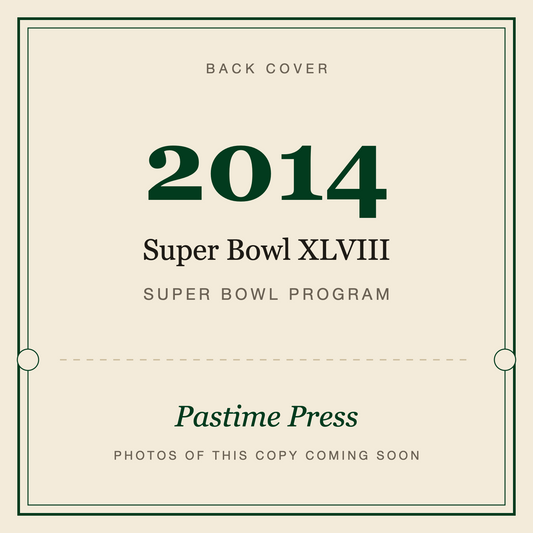 2014 Super Bowl XLVIII Program, back cover