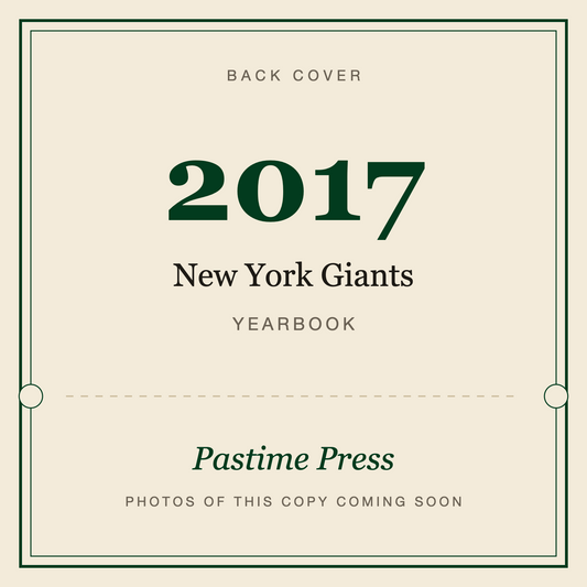 2017 New York Giants Football Yearbook, back cover