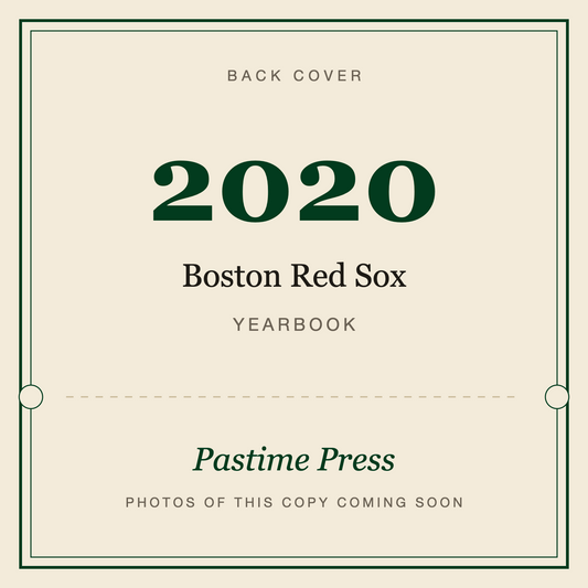 2020 Boston Red Sox Yearbook, back cover