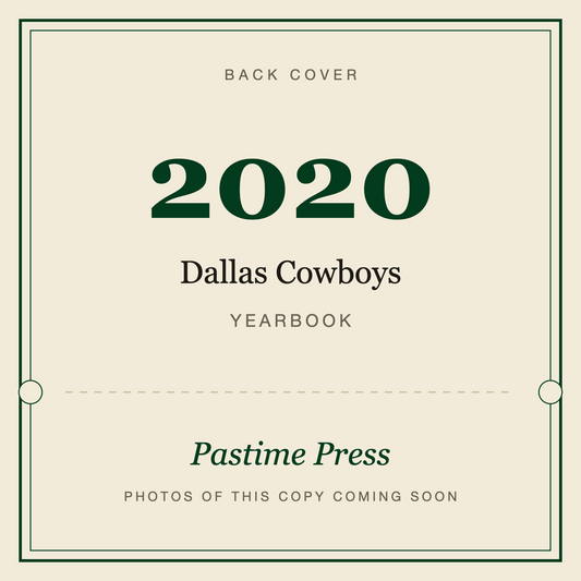 2020 Dallas Cowboys Yearbook, back cover