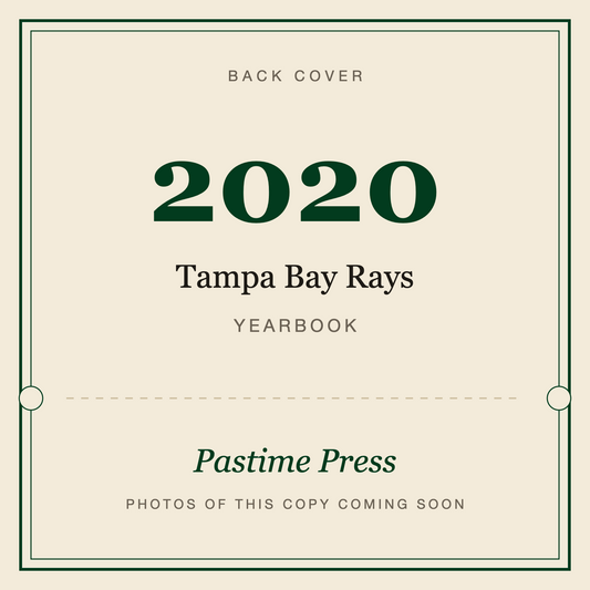 2020 Tampa Bay Rays Yearbook, back cover