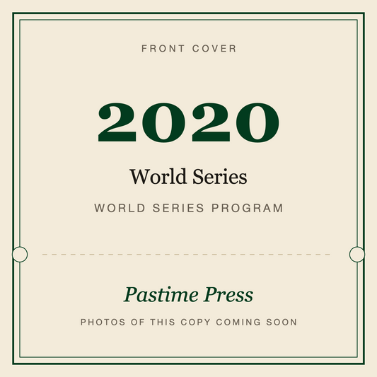 2020 World Series Program, front cover