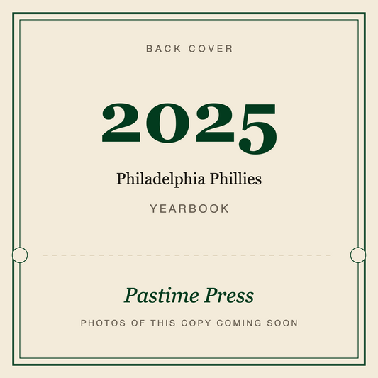 2025 Philadelphia Phillies Yearbook, back cover