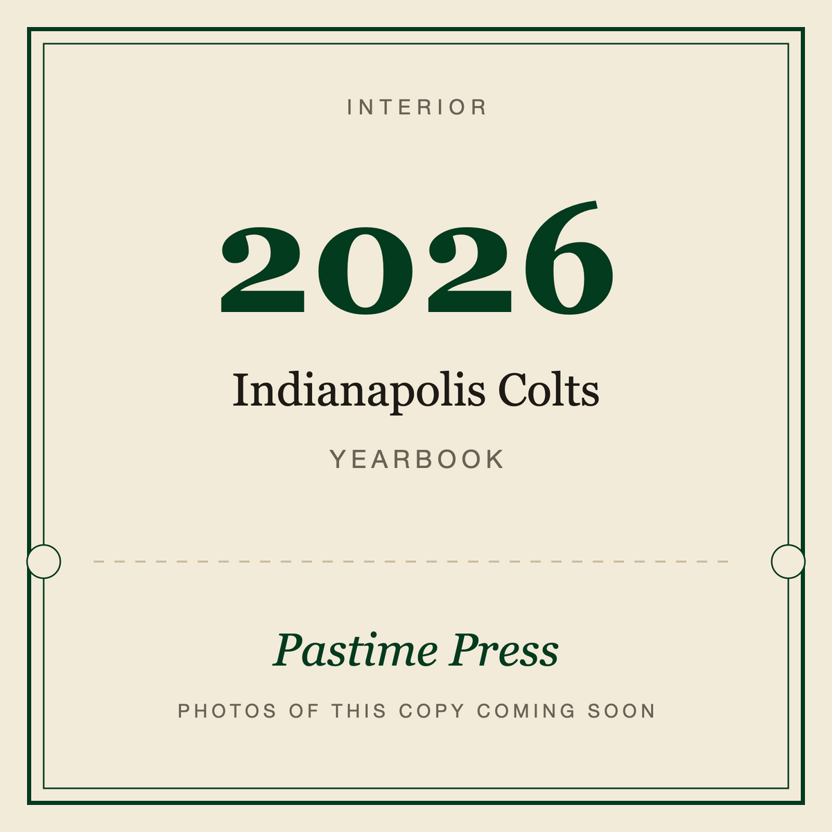 2026 Indianapolis Colts Yearbook, interior
