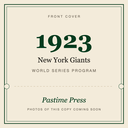 1923 New York Giants World Series Program, front cover