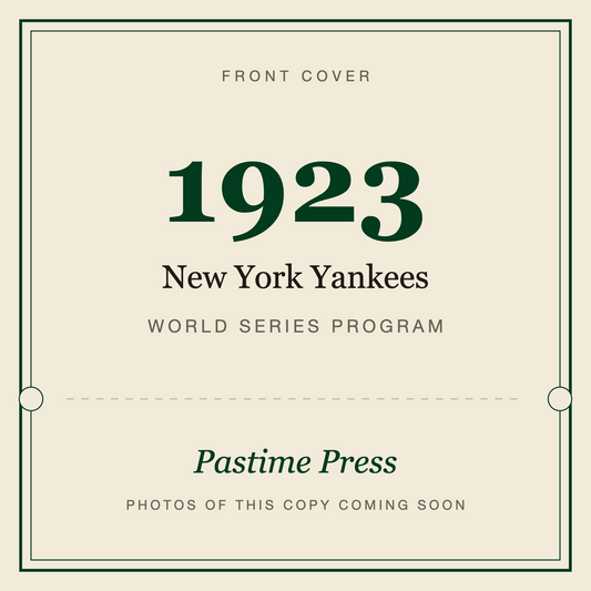 1923 New York Yankees World Series Program, front cover