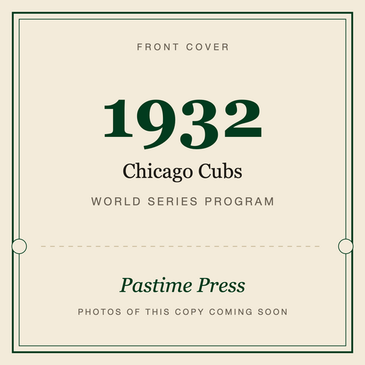 1932 Chicago Cubs World Series Program, front cover