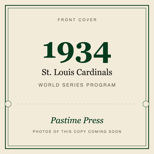 1934 St. Louis Cardinals World Series Program, front cover