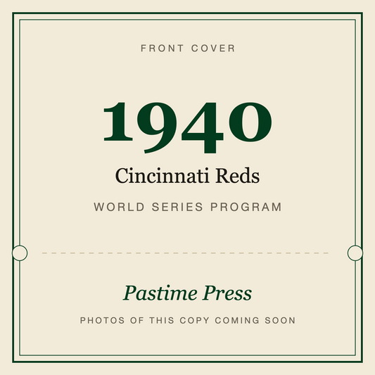 1940 Cincinnati Reds World Series Program, front cover