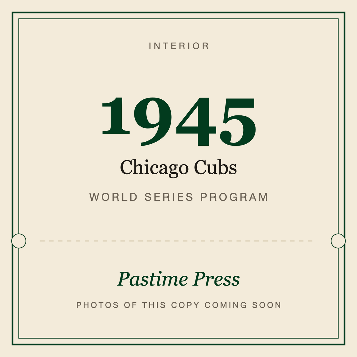 1945 Chicago Cubs World Series Program, interior