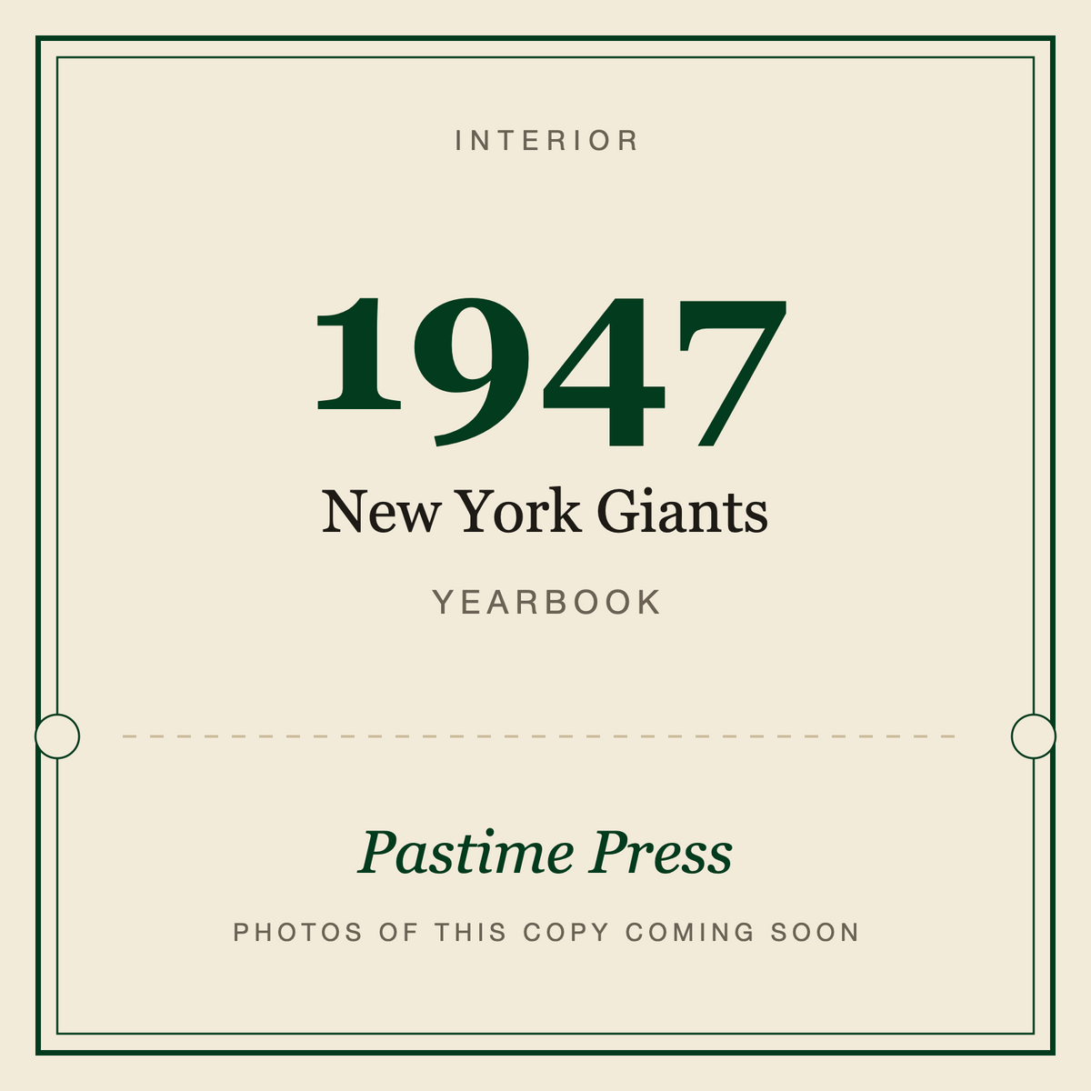 1947 New York Giants Yearbook, interior