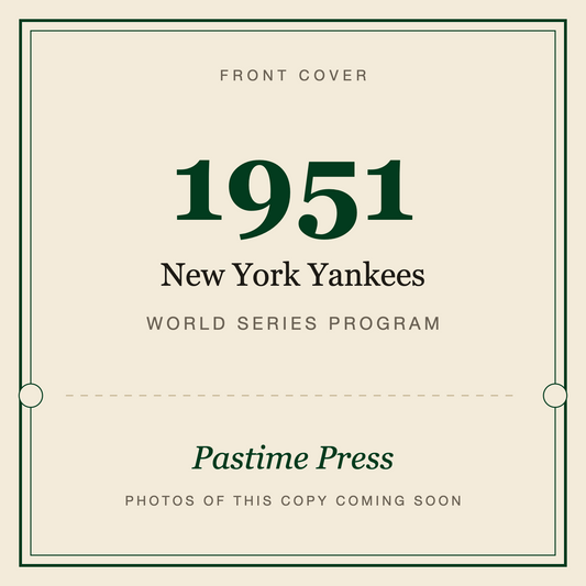 1951 New York Yankees World Series Program, front cover
