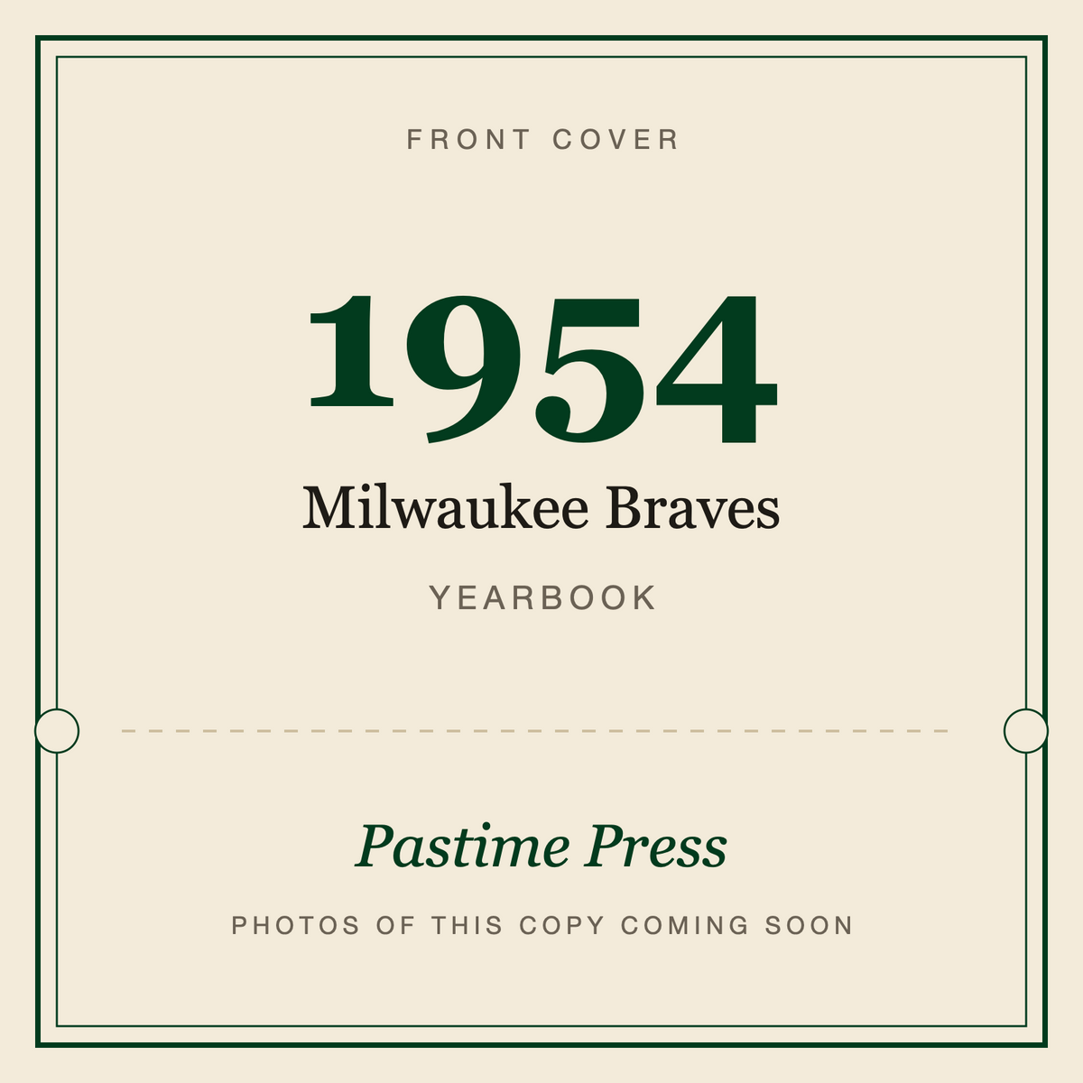 1954 Milwaukee Braves Yearbook, front cover