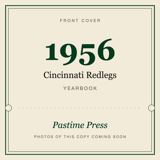 1956 Cincinnati Redlegs Yearbook, front cover