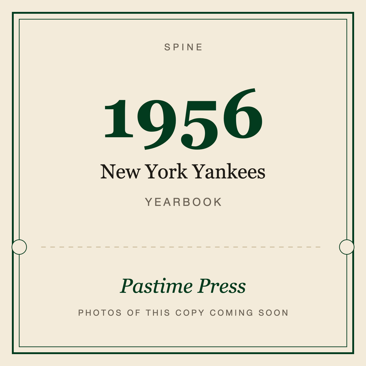 1956 New York Yankees Yearbook, spine