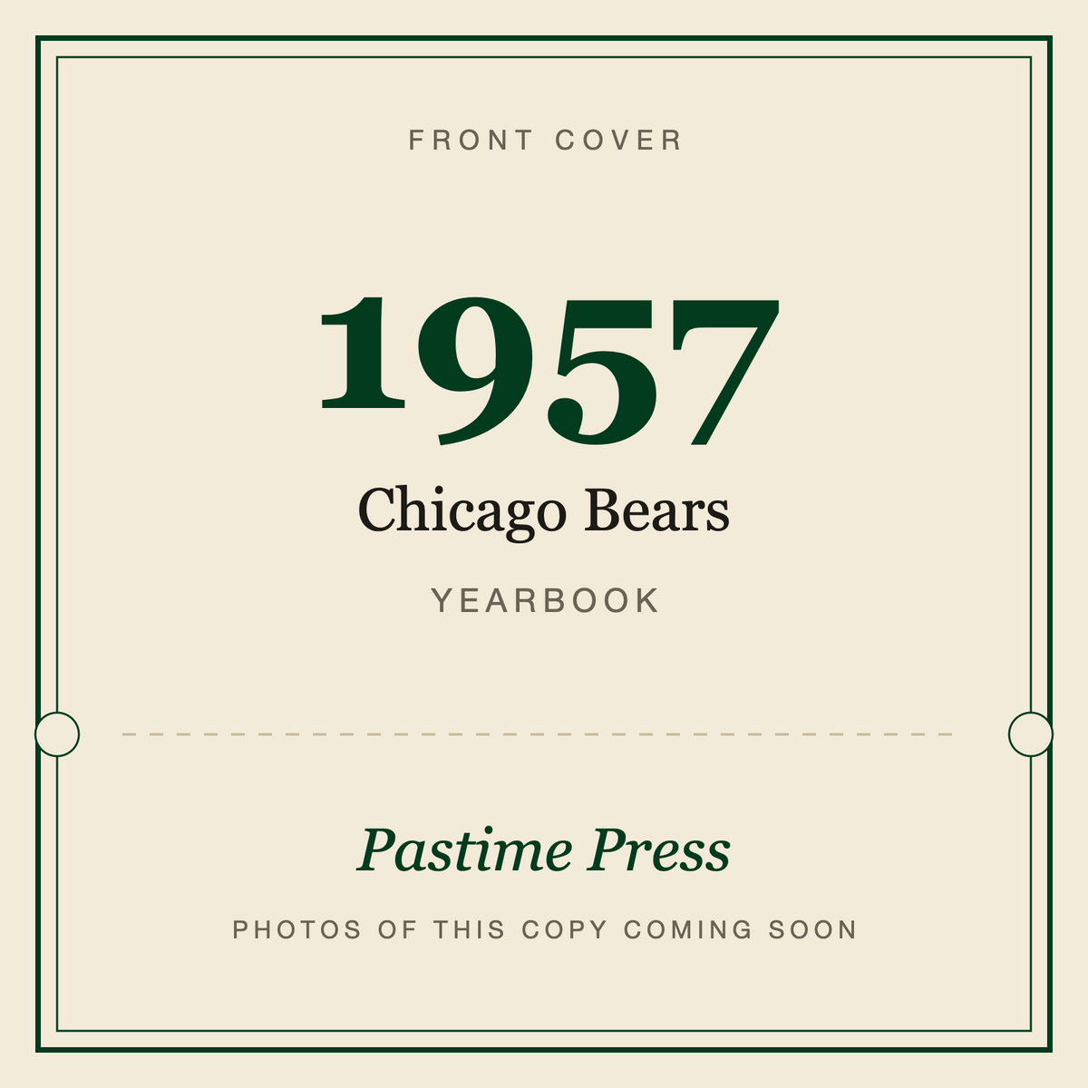 1957 Chicago Bears Yearbook, front cover