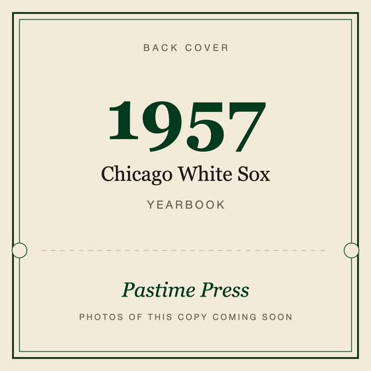 1957 Chicago White Sox Yearbook, back cover