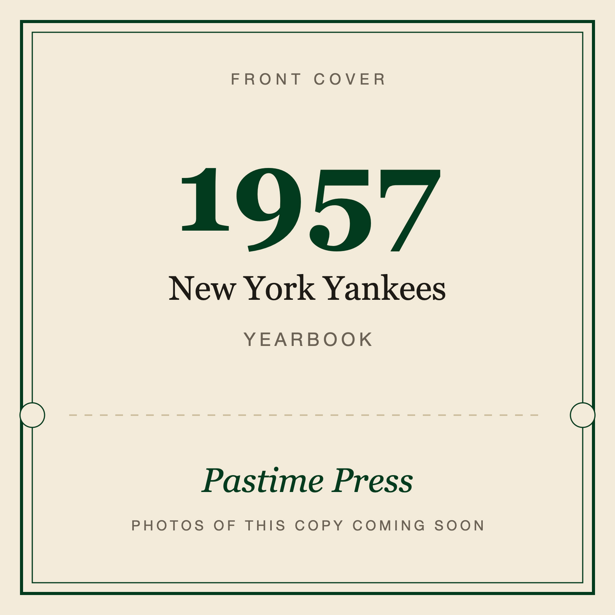 1957 New York Yankees Yearbook, front cover