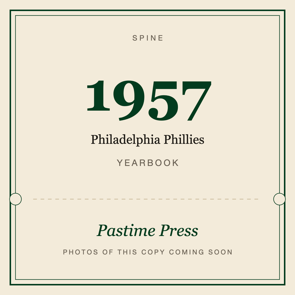 1957 Philadelphia Phillies Yearbook, spine