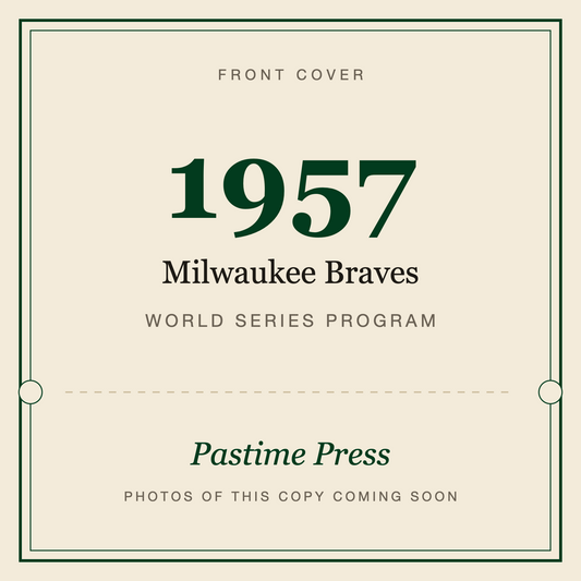 1957 Milwaukee Braves World Series Program, front cover