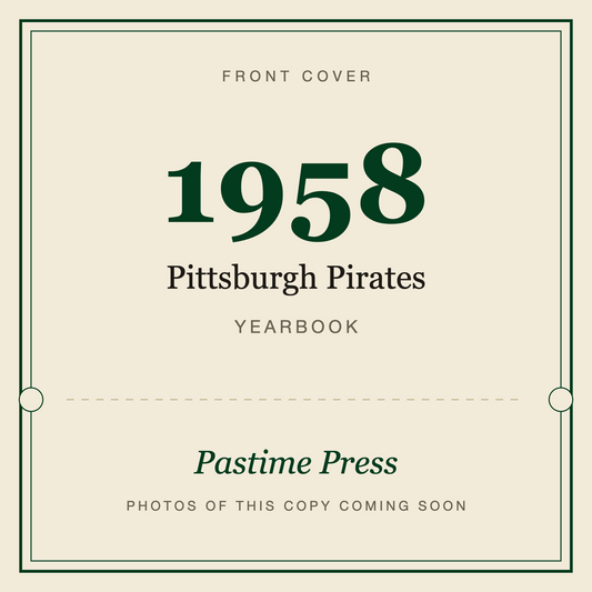 1958 Pittsburgh Pirates Yearbook, front cover