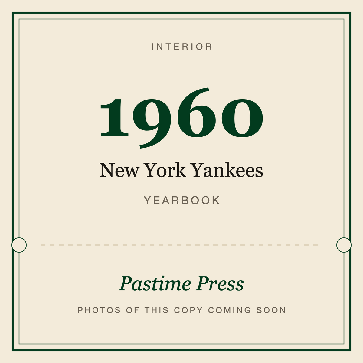 1960 New York Yankees Yearbook, interior