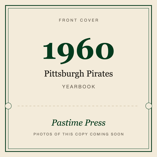 1960 Pittsburgh Pirates Yearbook, front cover