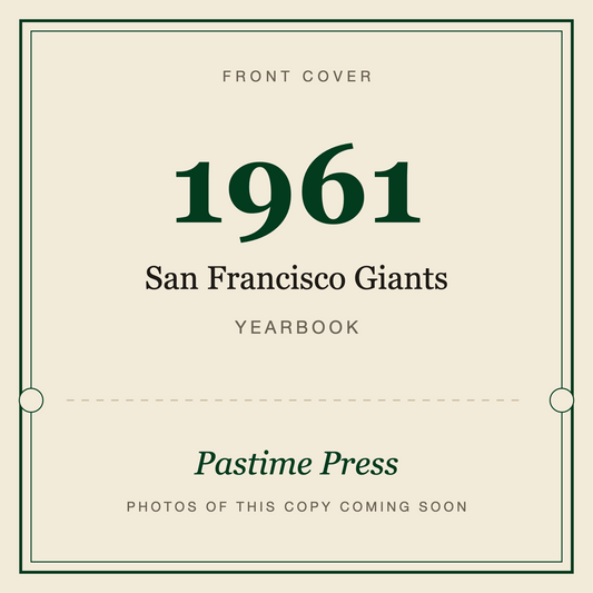 1961 San Francisco Giants Yearbook, front cover
