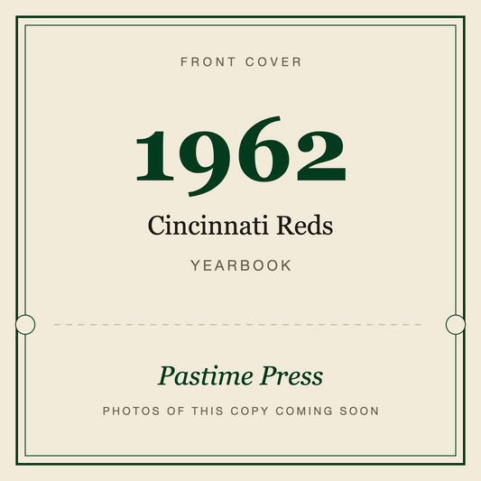 1962 Cincinnati Reds Yearbook, front cover