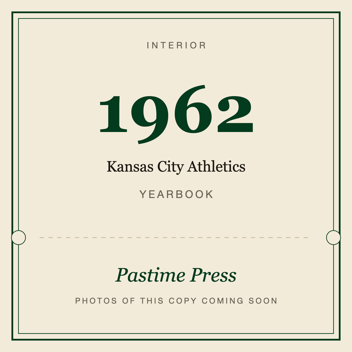 1962 Kansas City Athletics Yearbook, interior