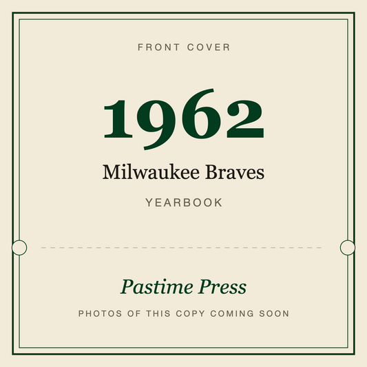 1962 Milwaukee Braves Yearbook, front cover