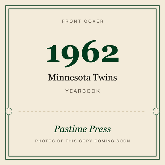 1962 Minnesota Twins Yearbook, front cover