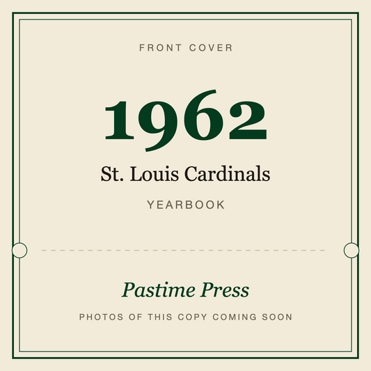 1962 St. Louis Cardinals Yearbook, front cover