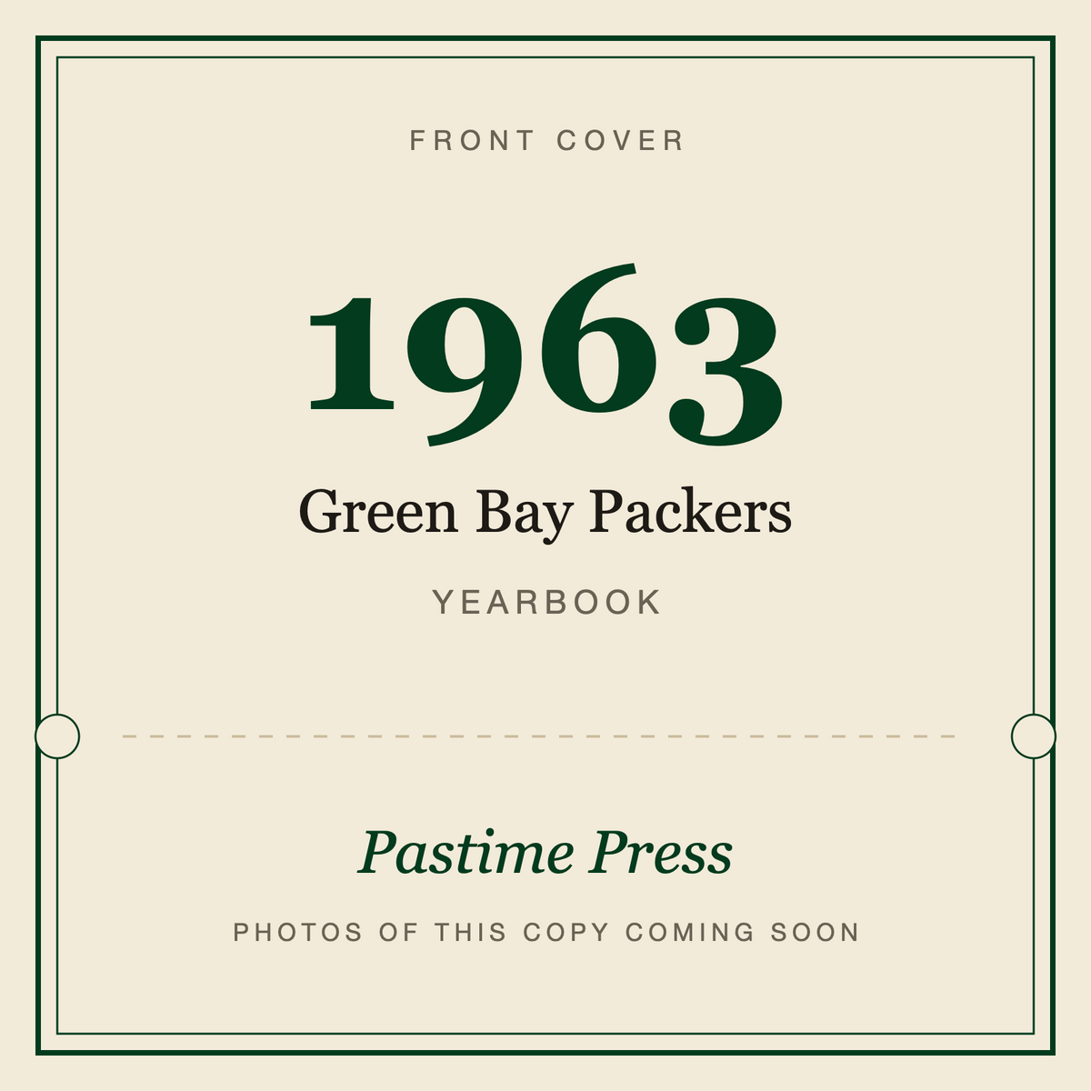 1963 Green Bay Packers Yearbook, front cover