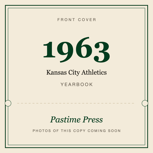 1963 Kansas City Athletics Yearbook, front cover