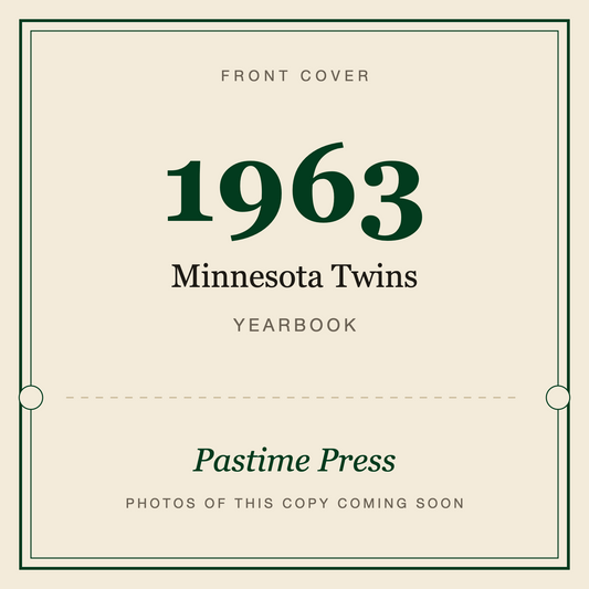 1963 Minnesota Twins Yearbook, front cover