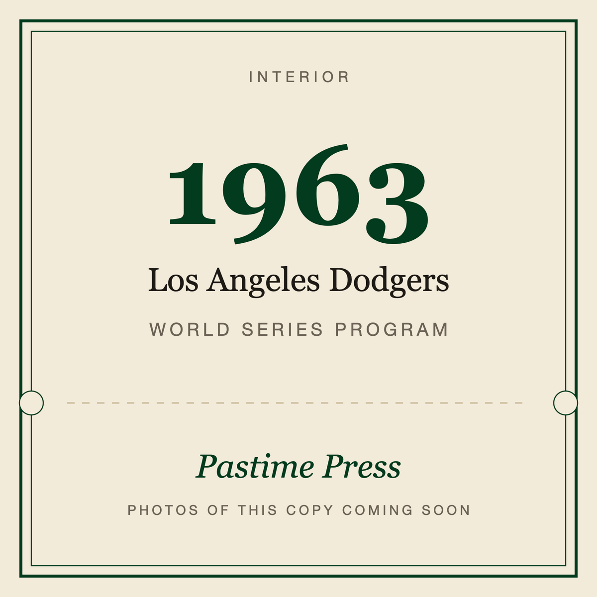 1963 Los Angeles Dodgers World Series Program, interior