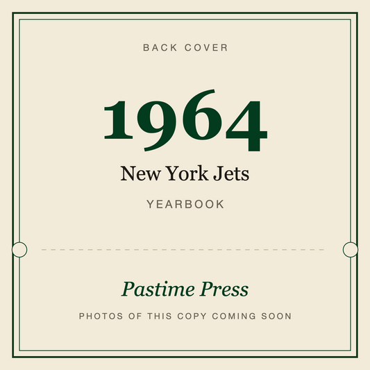 1964 New York Jets Yearbook, back cover
