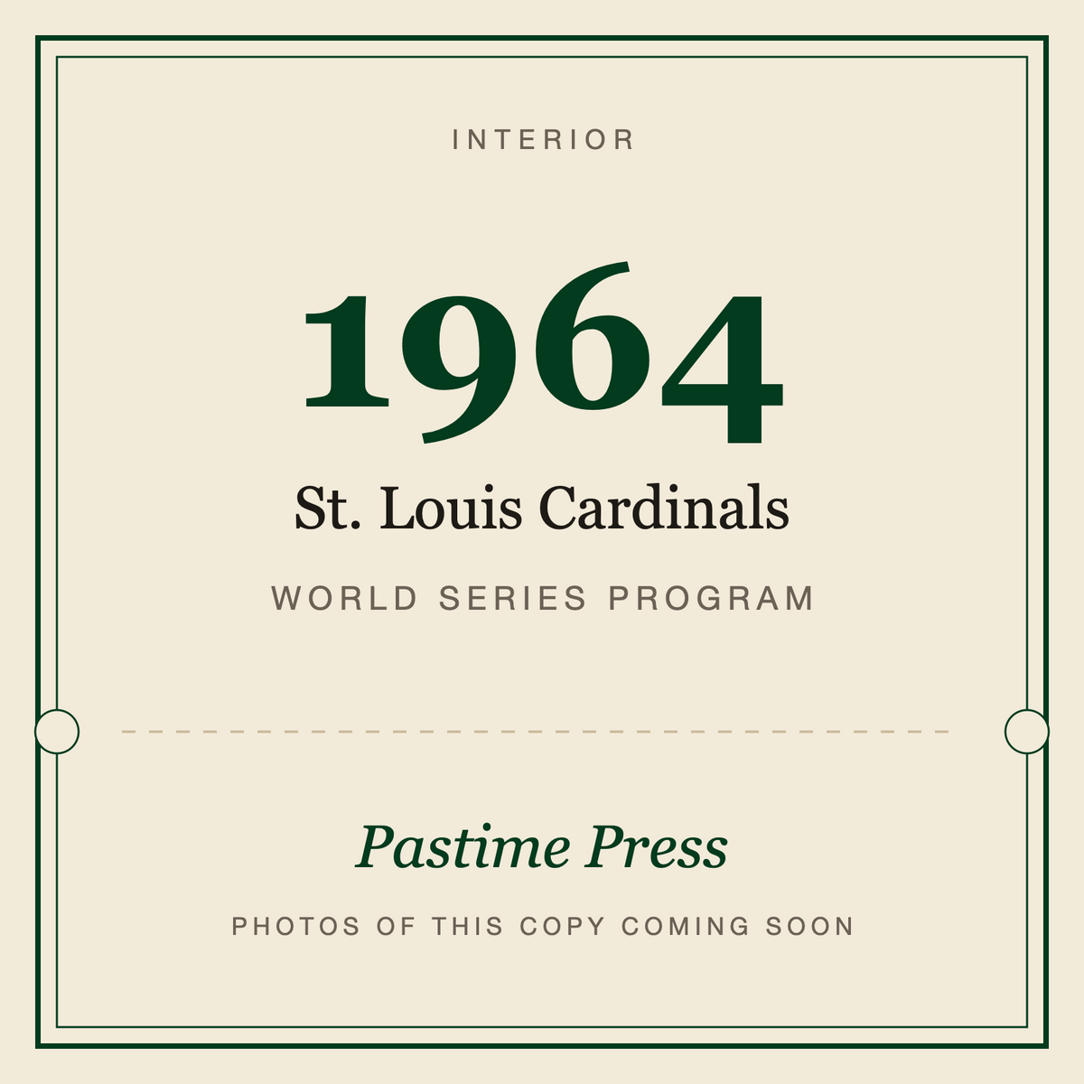 1964 St. Louis Cardinals World Series Program, interior