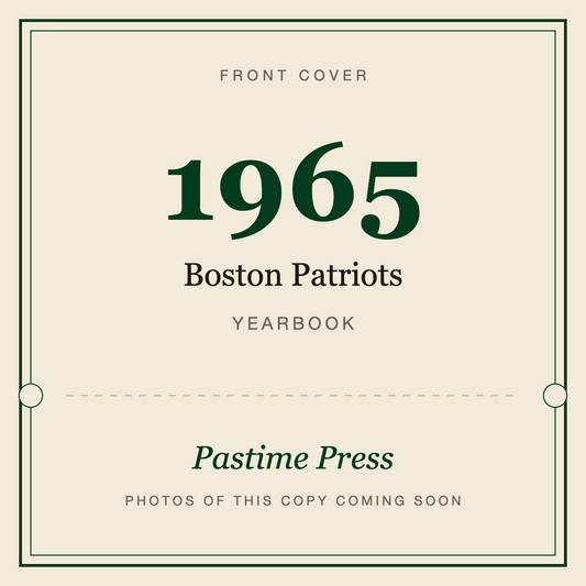 1965 Boston Patriots Yearbook, front cover