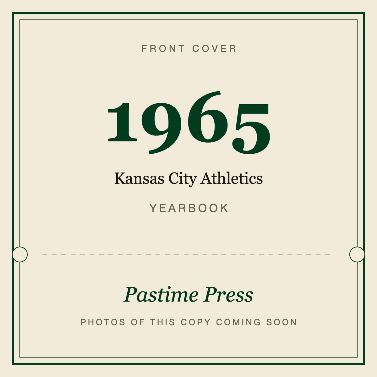 1965 Kansas City Athletics Yearbook, front cover
