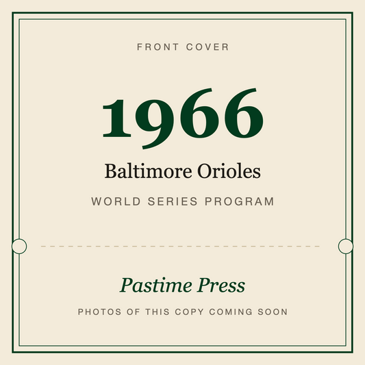 1966 Baltimore Orioles World Series Program, front cover