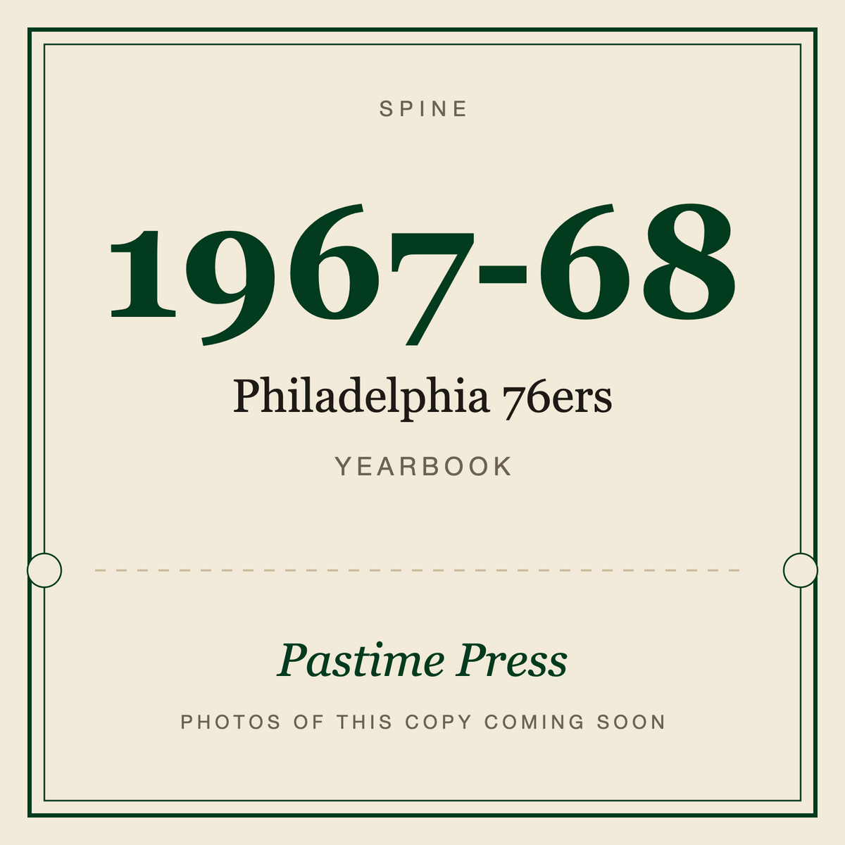 1967-68 Philadelphia 76ers Yearbook, spine
