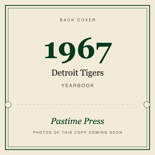 1967 Detroit Tigers Yearbook, back cover